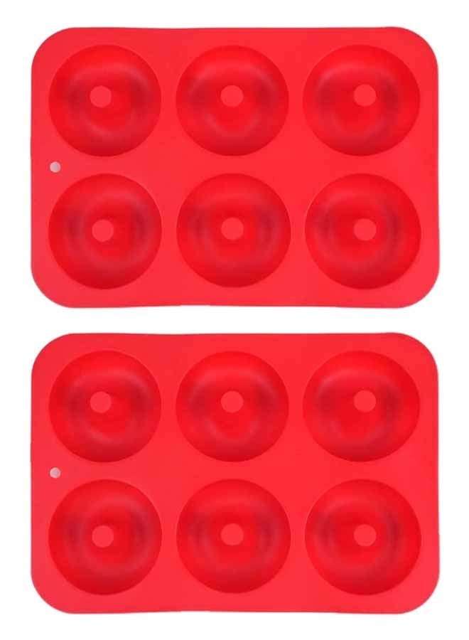 2PCS 6 Cavity Donut Silicone Chocolate Molds Doughnut Pan Baking Mold For Chocolate Candy - Image 1